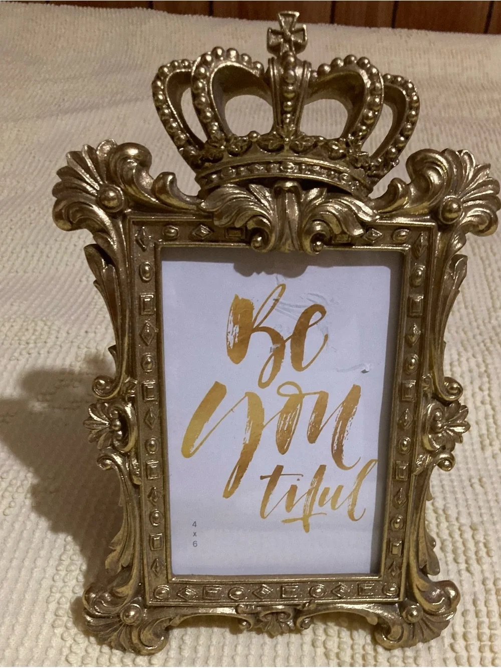 Ornate Gold Crown Frame - 4x6 Decorative Photo Frame